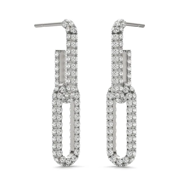 Pavé Paperclip Drop Earrings (1 1/3 ct. tw.)