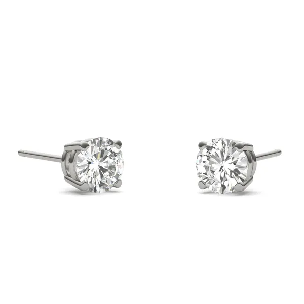 Round Brilliant Four-Prong Basket Stud