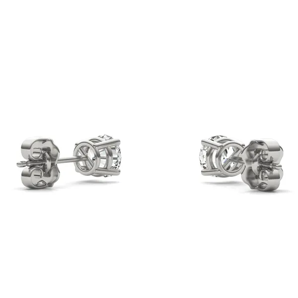 Round Brilliant Four-Prong Basket Stud