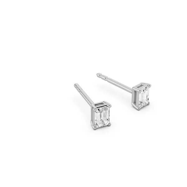 Solitaire Emerald Stud Earrings