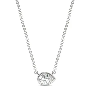 Pear Signature Bezel Necklace image, Pear Signature Bezel Necklace