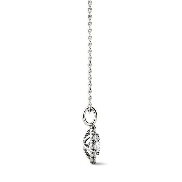 Round Brilliant Single Bail Halo Pendant