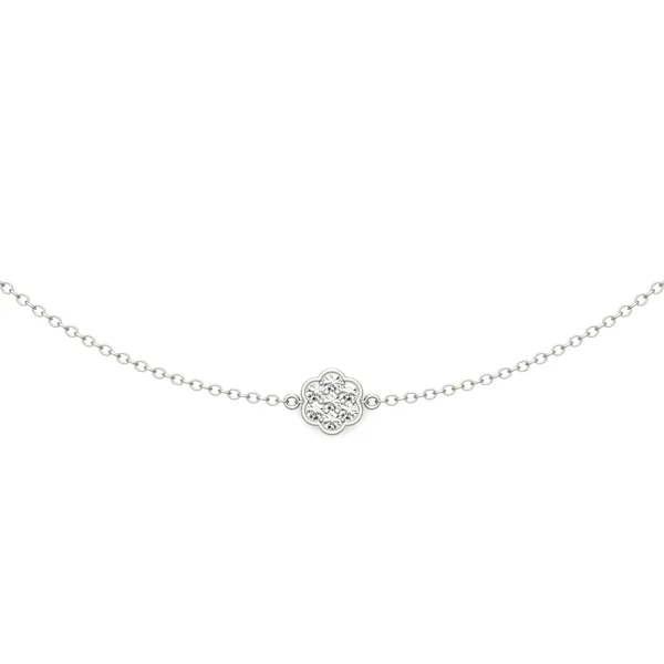 Floral Pavé Station Necklace