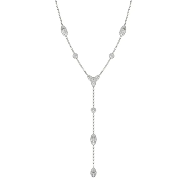 Elongated Pavé Couture Lariat Necklace