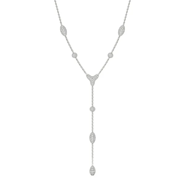 Elongated Pavé Couture Lariat Necklace