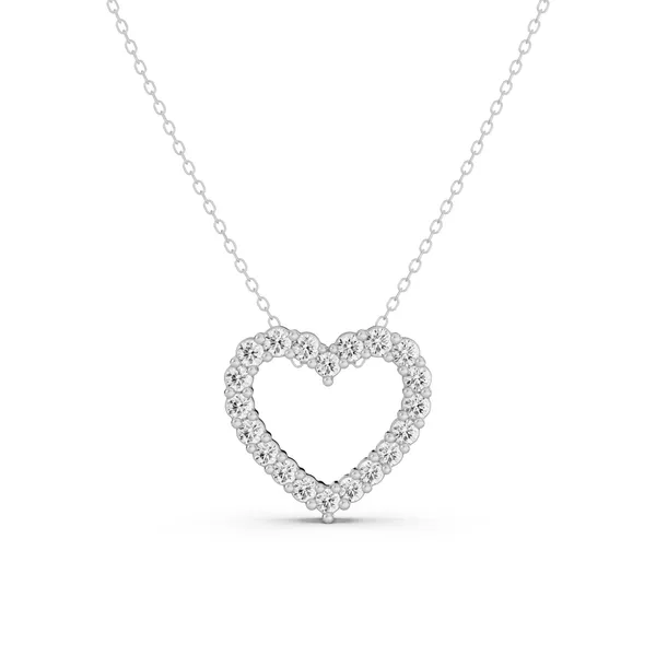 Round Prong Set Heart Pendant