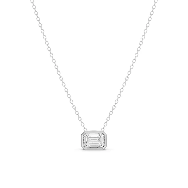 Bezel Set Emerald Solitaire Pendant