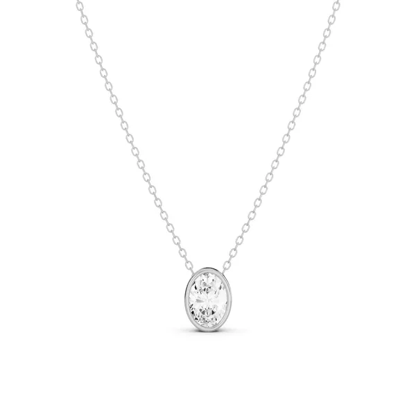 Bezel Set Oval Solitaire Pendant