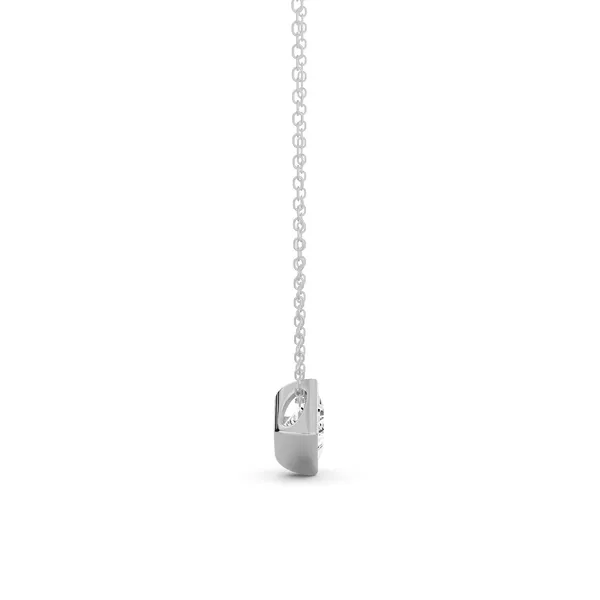 Bezel Set Princess Solitaire Pendant
