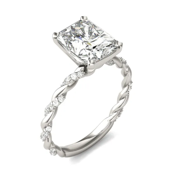 Radiant Accented Rope Engagement Ring