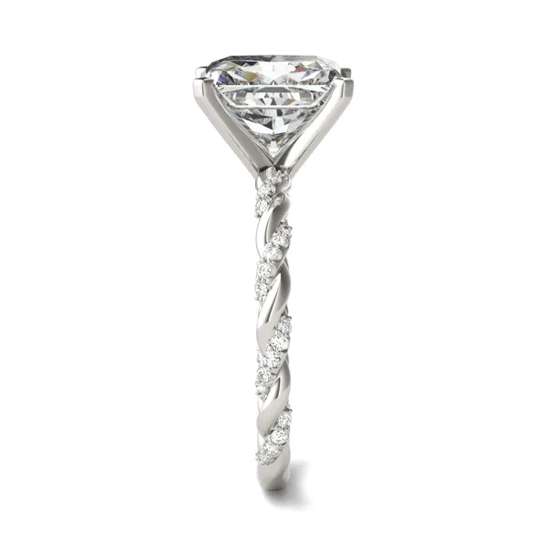 Radiant Accented Rope Engagement Ring