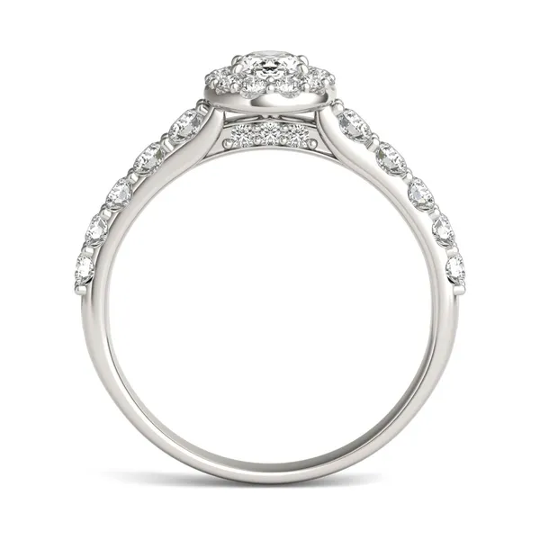 Oval Allure Halo Engagement Ring
