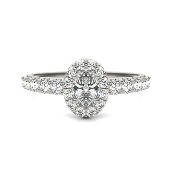 Oval Allure Halo Engagement Ring