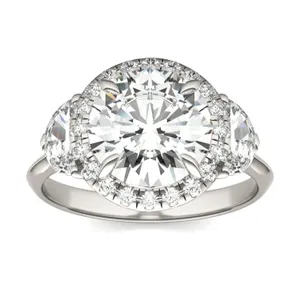 Round Brilliant Luna Halo Engagement Ring image, Round Brilliant Luna Halo Engagement Ring