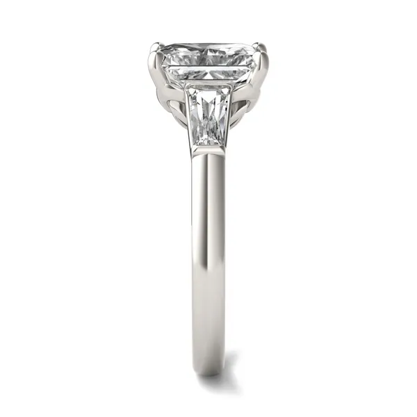 Radiant Signature Tapered Baguette Three-Stone Engagement Ring