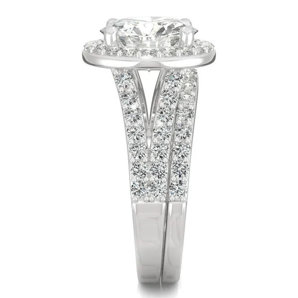 Round Brilliant Split Shank Halo Bridal Set