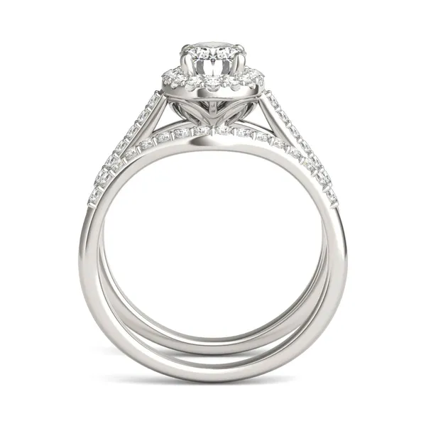 Oval Signature Accented Halo Bridal Set