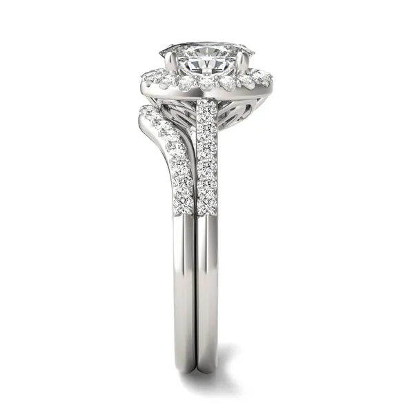 Oval Signature Accented Halo Bridal Set