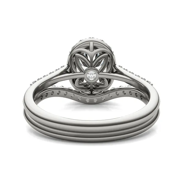 Oval Signature Accented Halo Bridal Set