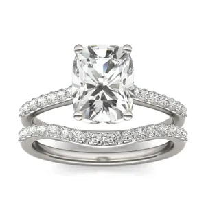 Elongated Cushion Signature Petite Side-Stone Bridal Set image, Elongated Cushion Signature Petite Side-Stone Bridal Set
