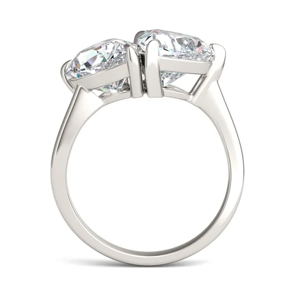 Pear and Trillion Curved Band Toi et Moi Engagement Ring