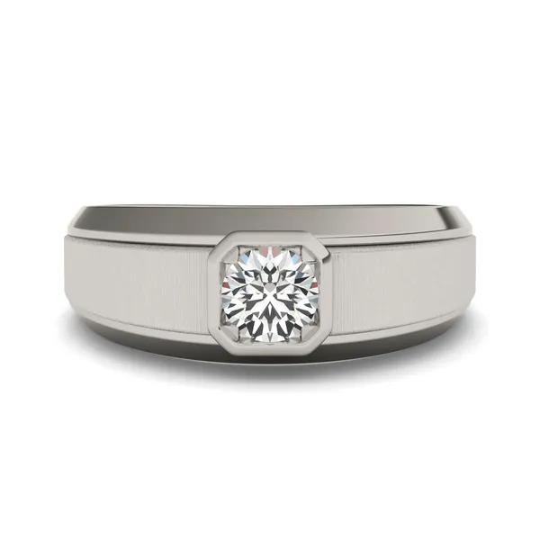 Round Brilliant Hero Signature Solitaire Men's Wedding Ring