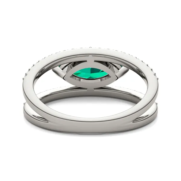 Marquise Split Shank Emerald Ring