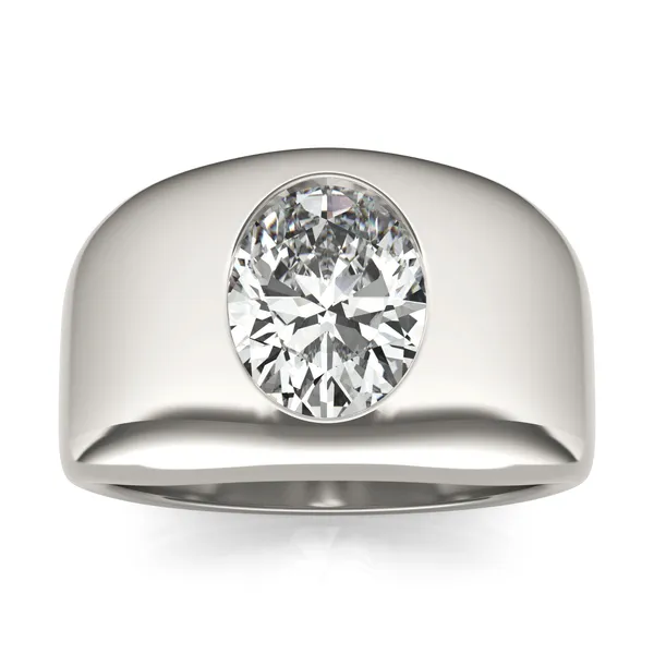 Oval Bezel Cigar Band Statement Ring