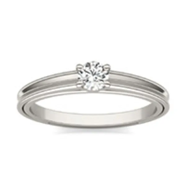 Petite Sculpted Lines Solitaire Ring