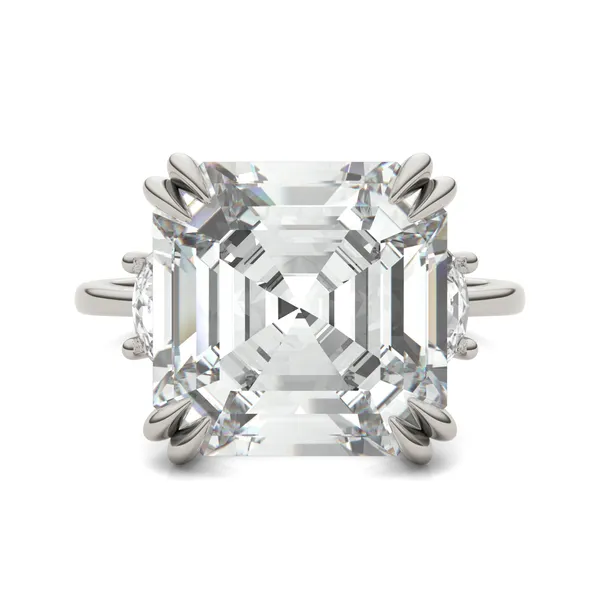 Asscher Solstice Three-Stone Exotic Engagement Ring