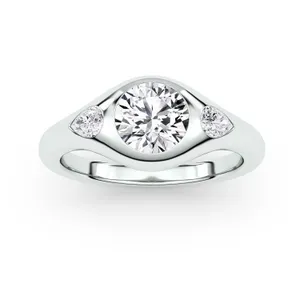 Round Astoria Three-Stone Ring image, 