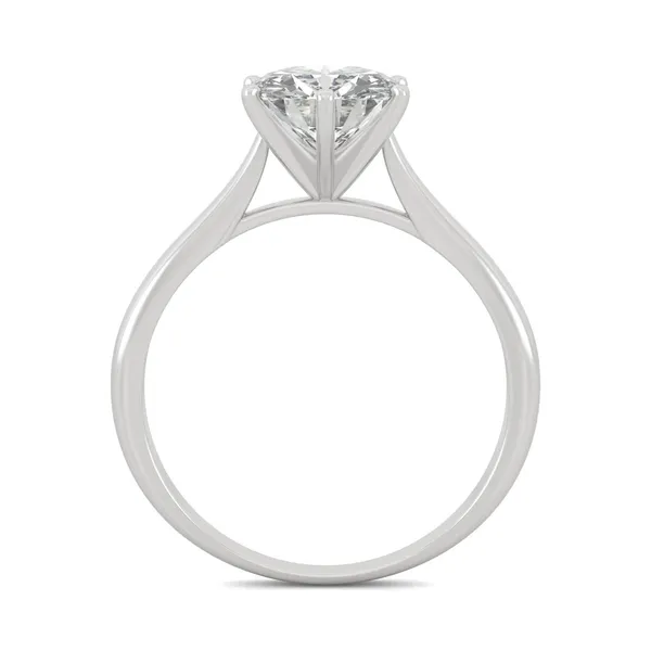 1.50 CTW DEW Round HOLYCOME Moissanite Solitaire Six Prong Fashion Ring in 14K White Gold