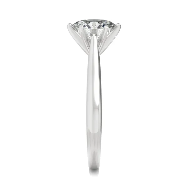 1.50 CTW DEW Round HOLYCOME Moissanite Solitaire Six Prong Fashion Ring in 14K White Gold