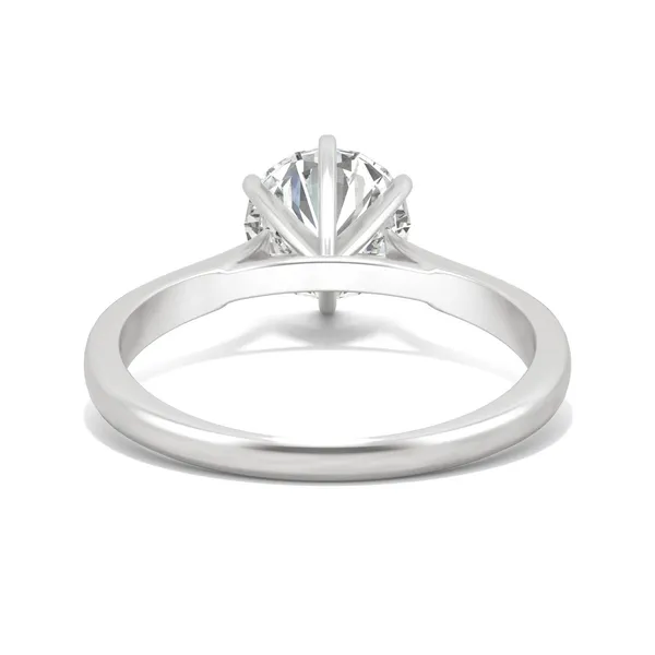 1.50 CTW DEW Round HOLYCOME Moissanite Solitaire Six Prong Fashion Ring in 14K White Gold