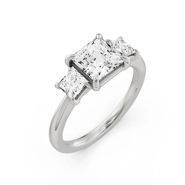 Princess Three Stone Engagement Ring