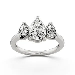 Pear Three Stone Engagement Ring image, 