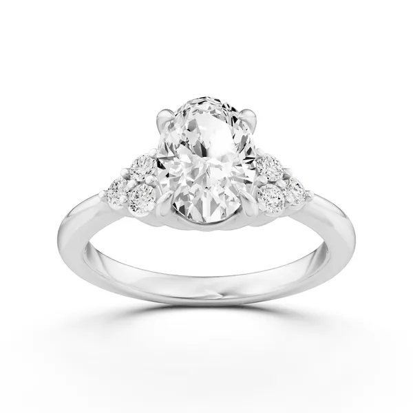 Oval Side Stone Engagement Ring