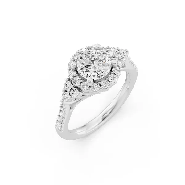 Round Halo Engagement Ring