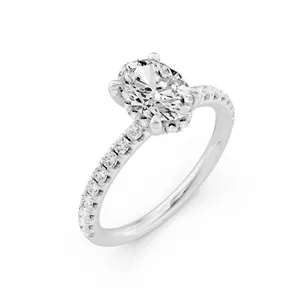 Hidden Oval Halo Engagement Ring