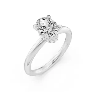 Oval Hidden Halo Engagement Ring