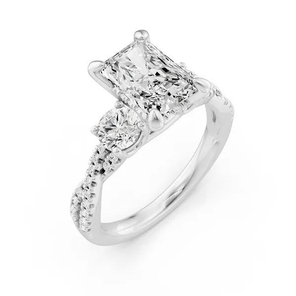 Radiant Hidden Halo Twist Engagement Ring