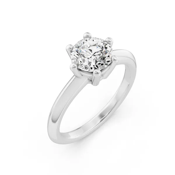 Round Six-Prong Solitaire Engagement Ring