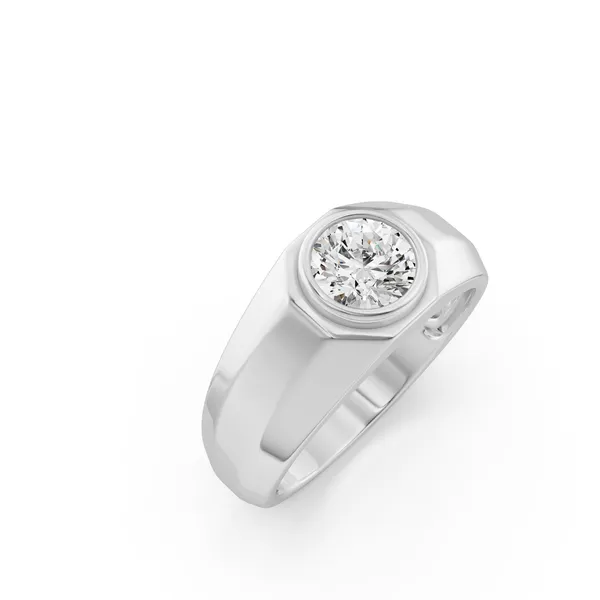 Bezel Set Solitaire Men's Ring